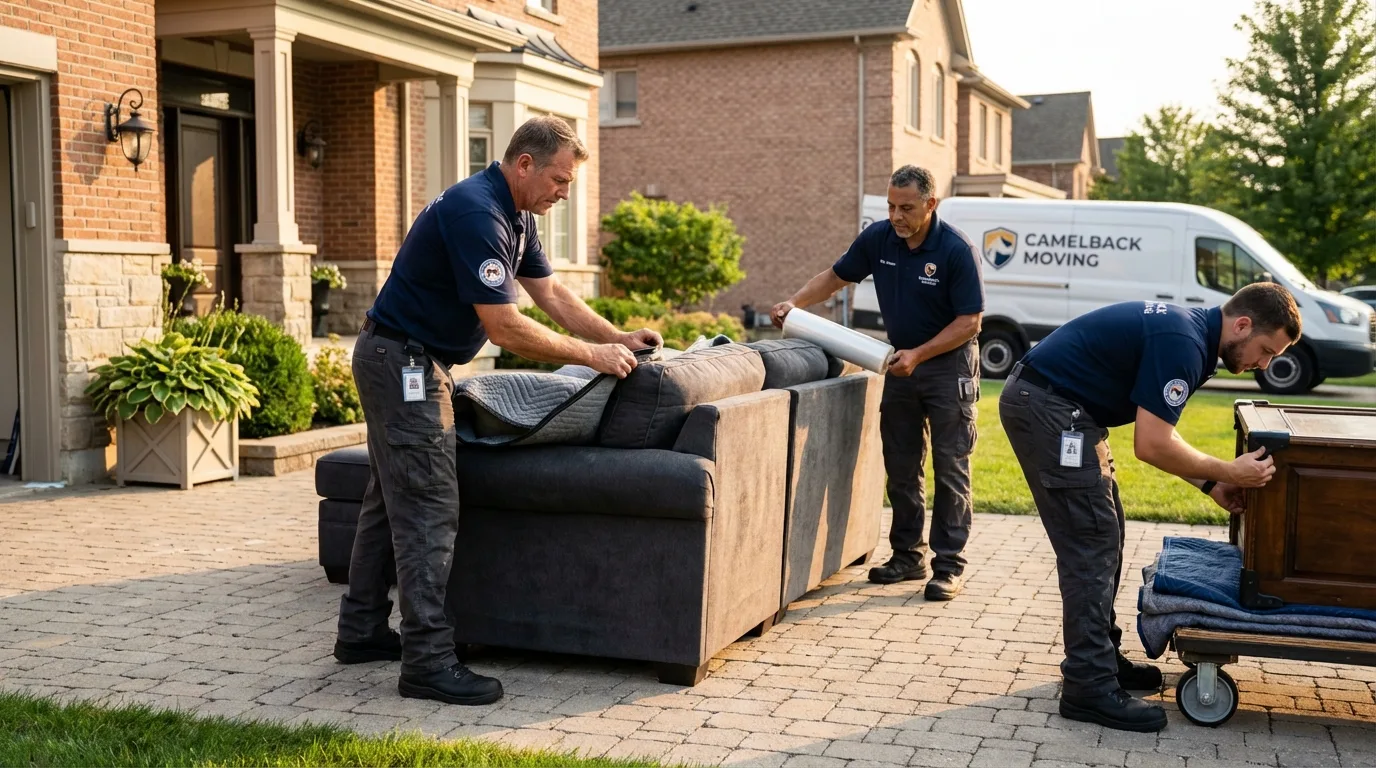 Large estate moving crew wrapping furniture in Hagerman, NM